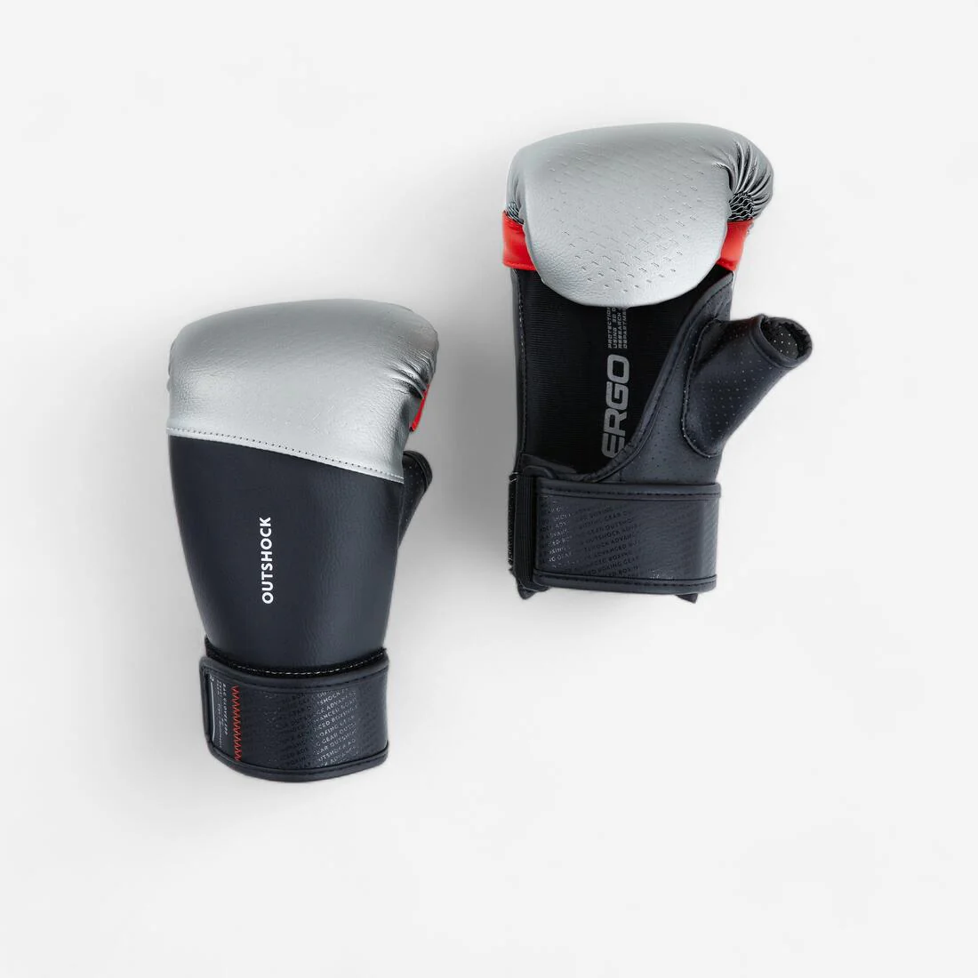 GANTS DE SAC DE FRAPPE 500 NOIR/ARGENT – Image 2