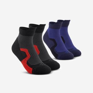 2 paires de chaussettes de randonnée tige mid enfant crossocks