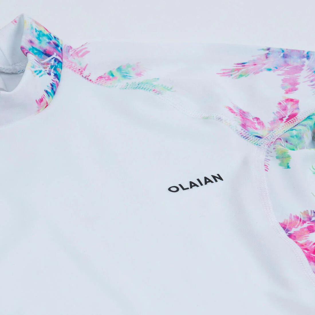 Tee shirt anti uv manches courtes Fille - 500 Palm blanc – Image 6