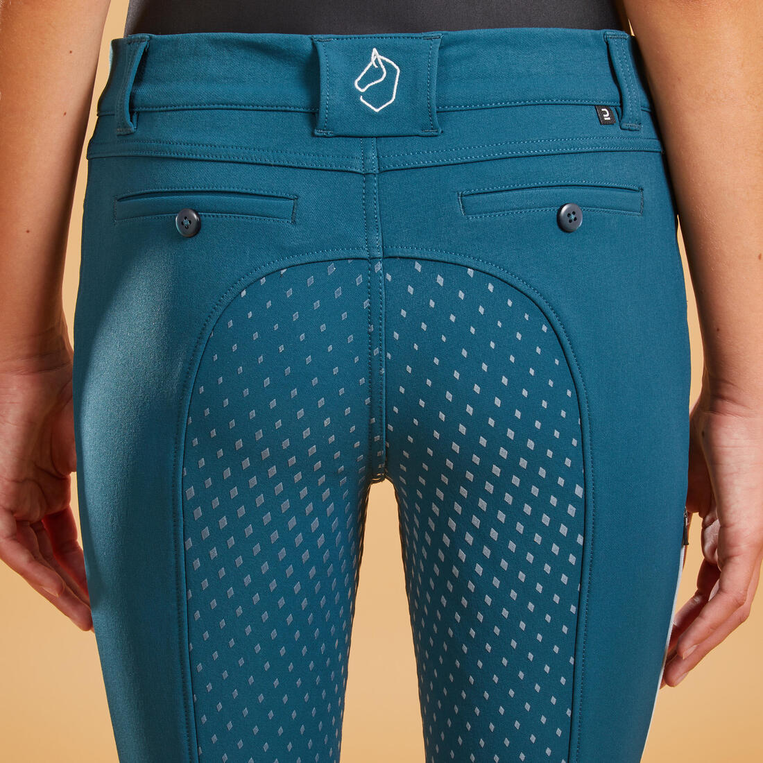 Pantalon équitation fullgrip Enfant - 580 bleu pétrole – Image 6