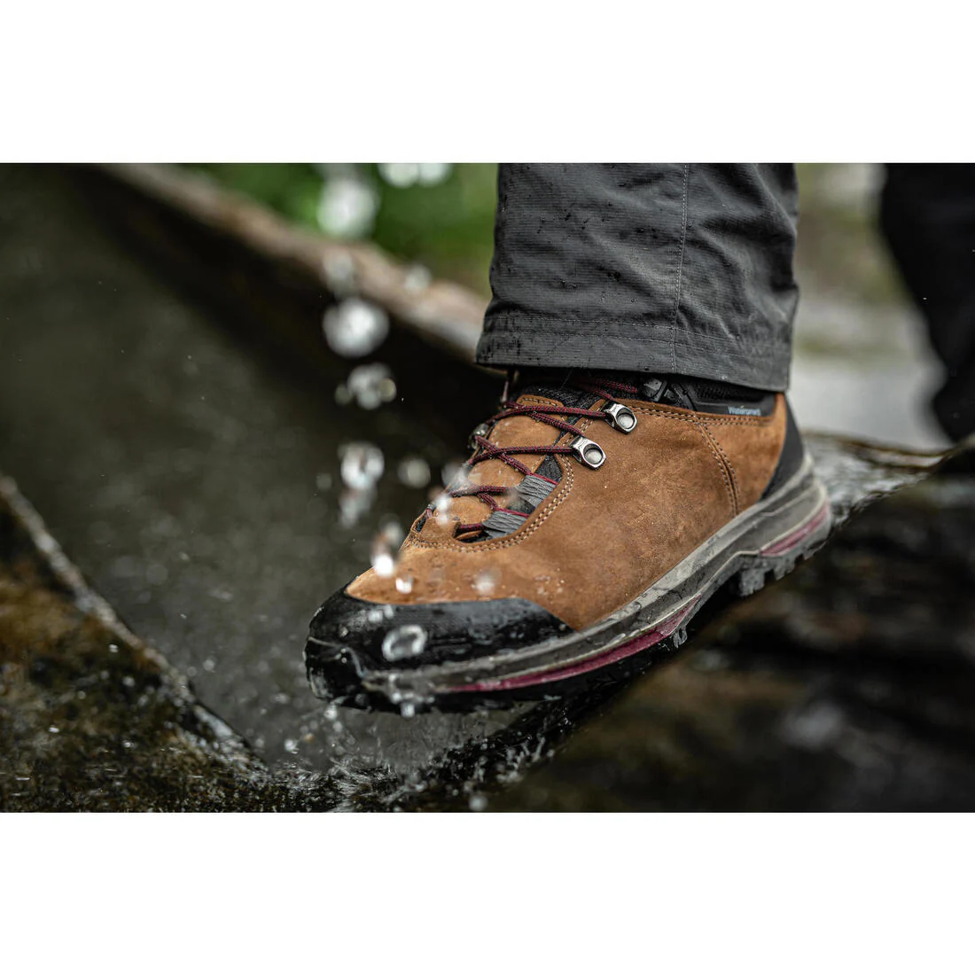 Chaussures trekking cuir imperméables - mt100 hyb - femme haute – Image 8